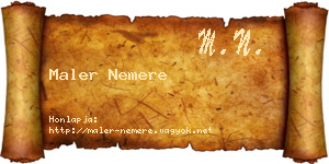 Maler Nemere névjegykártya